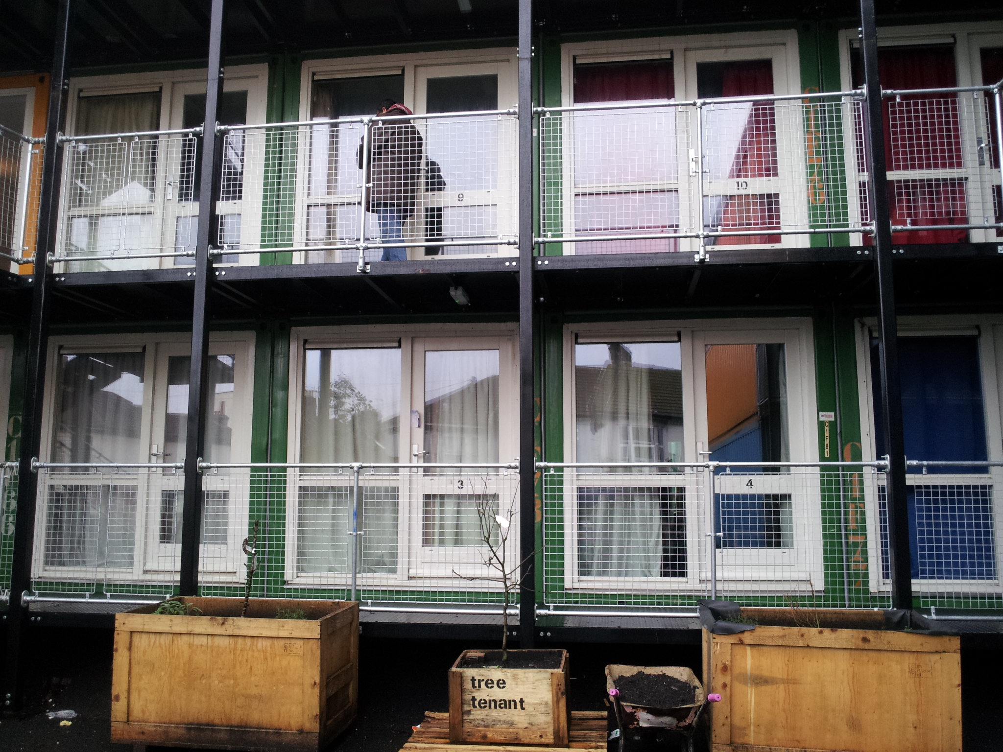 Homeless shelter Brighton UK made of shipping containers
