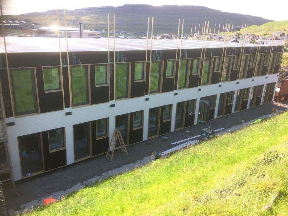 building the container houses on the Faeroe Islands.